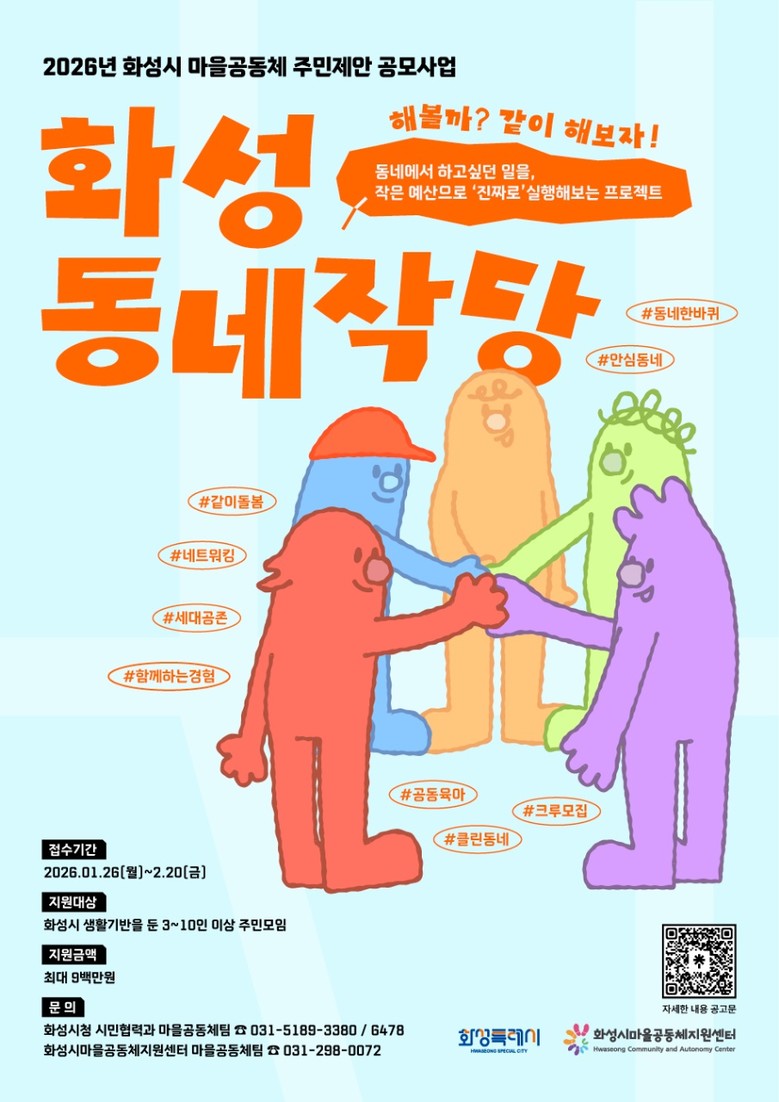 화성특례시, 2026년 마을공동체 주...