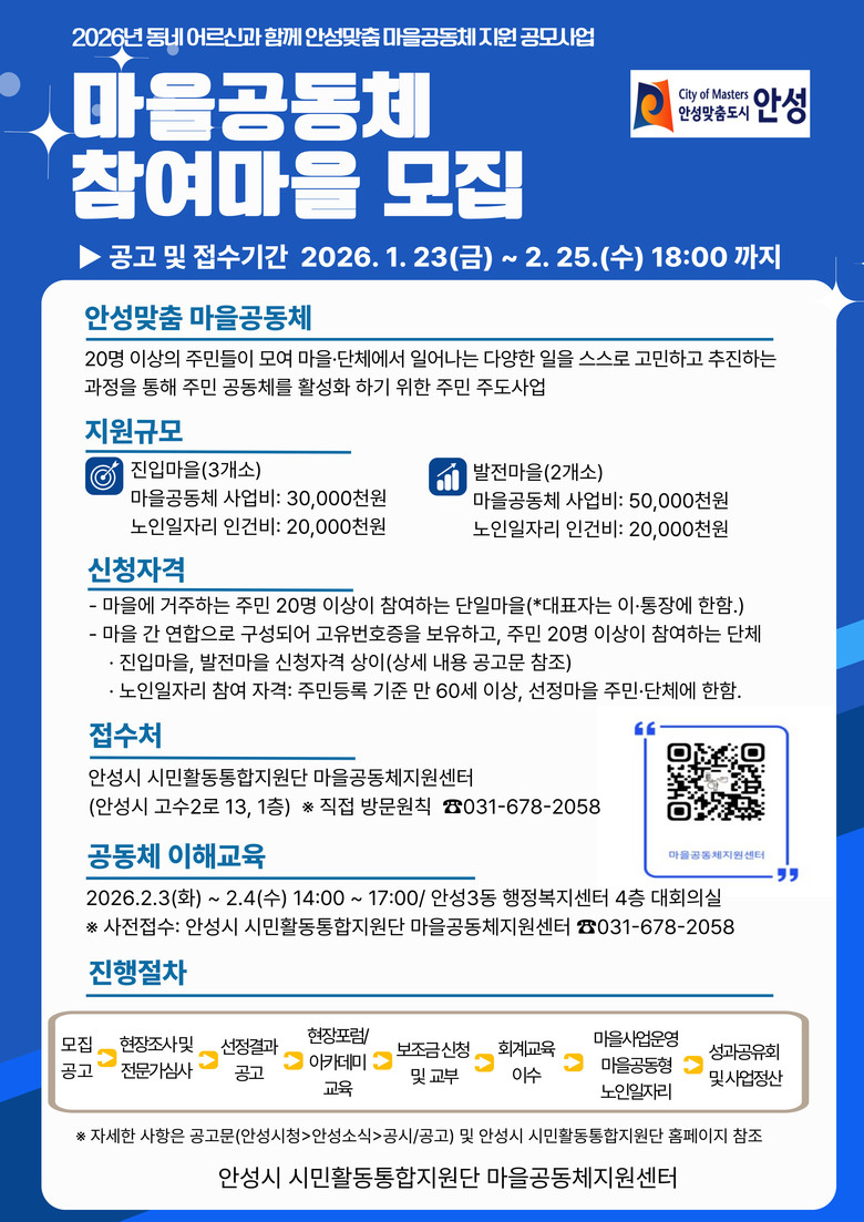 2026년 안성시 마을공동체·시민동아...